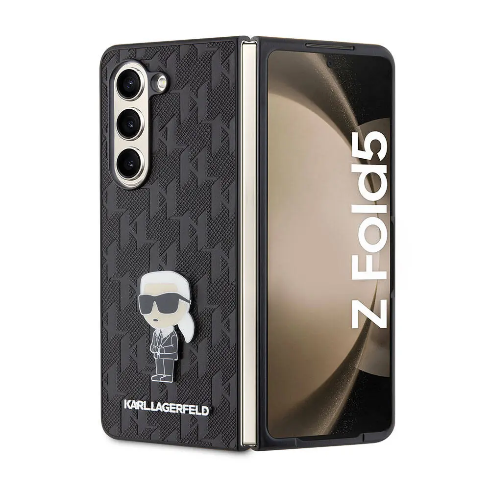 Galaxy Z Fold 5 Kılıf, Lisanslı Karl Lagerfeld Saffiano Kapak