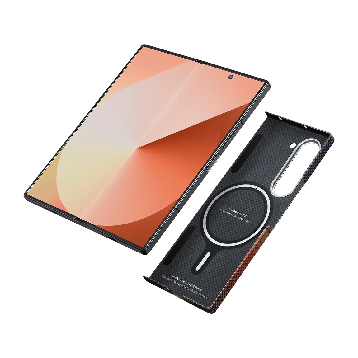 Galaxy Z Fold 6 MagSafe Uyumlu Aramid Fiber Kılıf - Pitaka Sunset-Moonrise