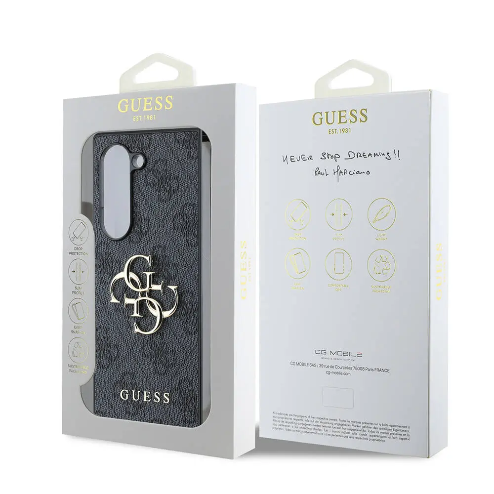 Galaxy Z Fold 6 Deri Kılıf, Metal Logo Detaylı - Guess