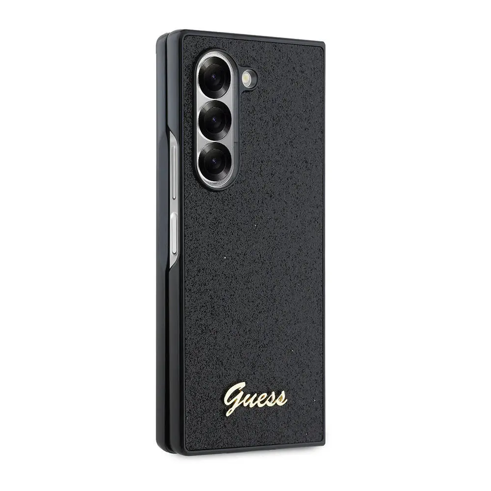 Galaxy Z Fold 6 Kılıf Guess Lisanslı Glitter Script Kapak - Siyah