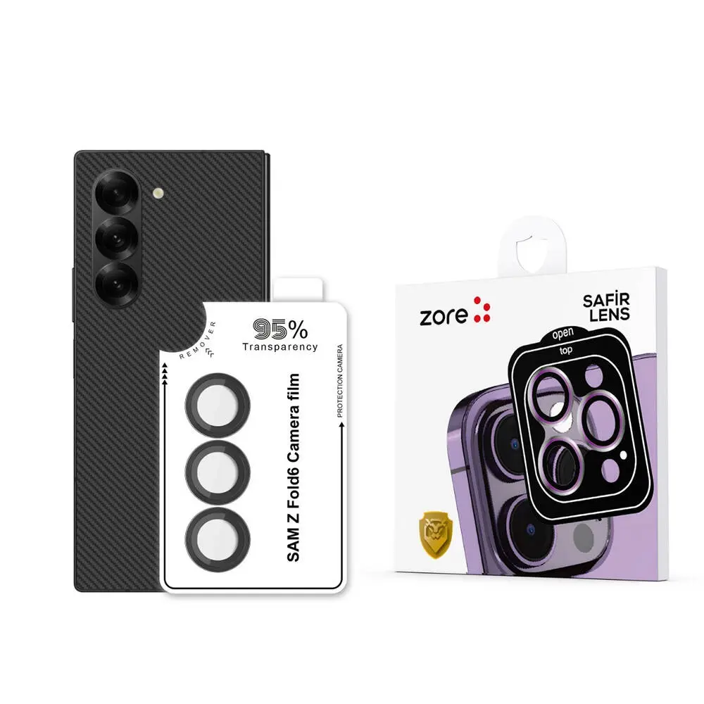 Galaxy Z Fold 6 Kamera Lens Koruyucu, Safir ve Anti-Reflective - Zore CL-11