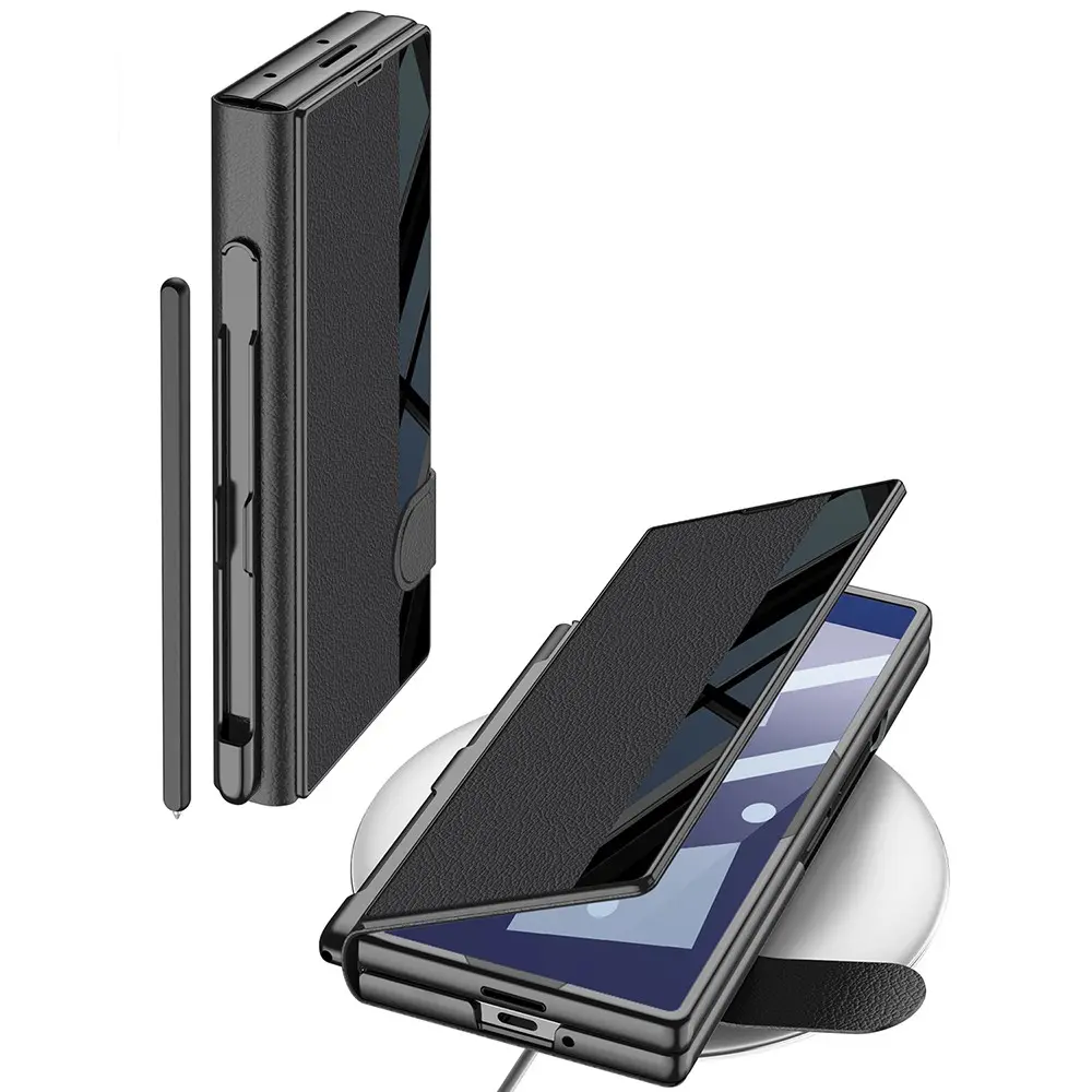 Galaxy Z Fold 7 Kılıf Kamera Korumalı Zore Kıpta Aynalı Kalem Bölmeli Fest Kapak