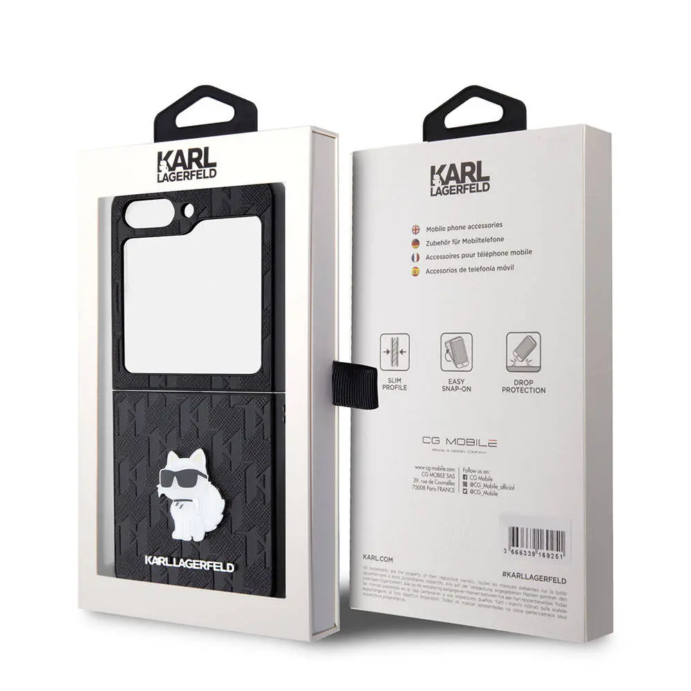 Galaxy Z Flip 5 Kılıf, Lisanslı Choupette Saffiano Kapak - Karl Lagerfeld