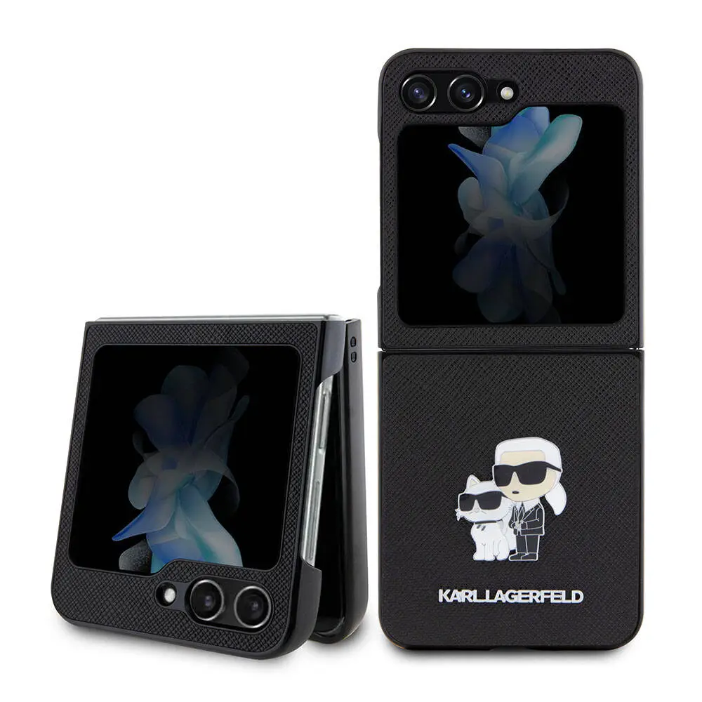 Galaxy Z Flip 5 Kılıf, Lisanslı Saffiano Kapak - Karl Lagerfeld