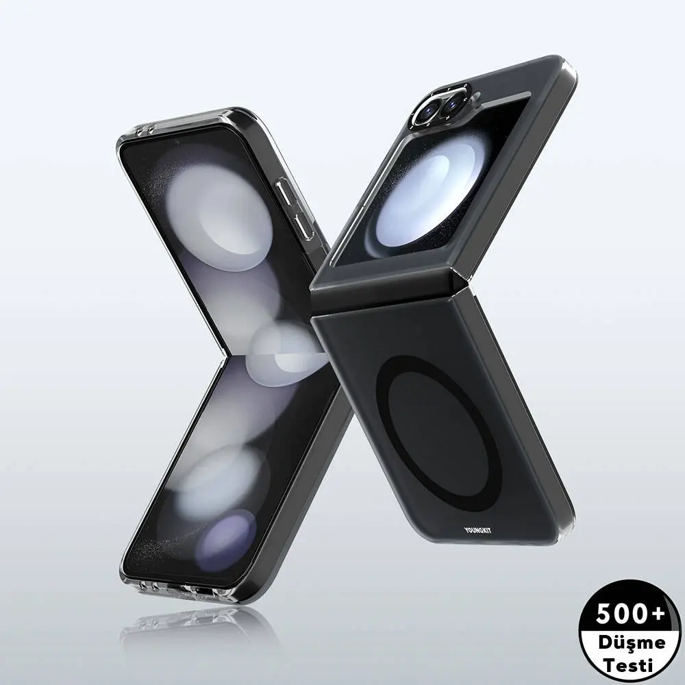 Galaxy Z Flip 6 MagSafe Uyumlu Şeffaf Kılıf - Youngkit Hidden Sand