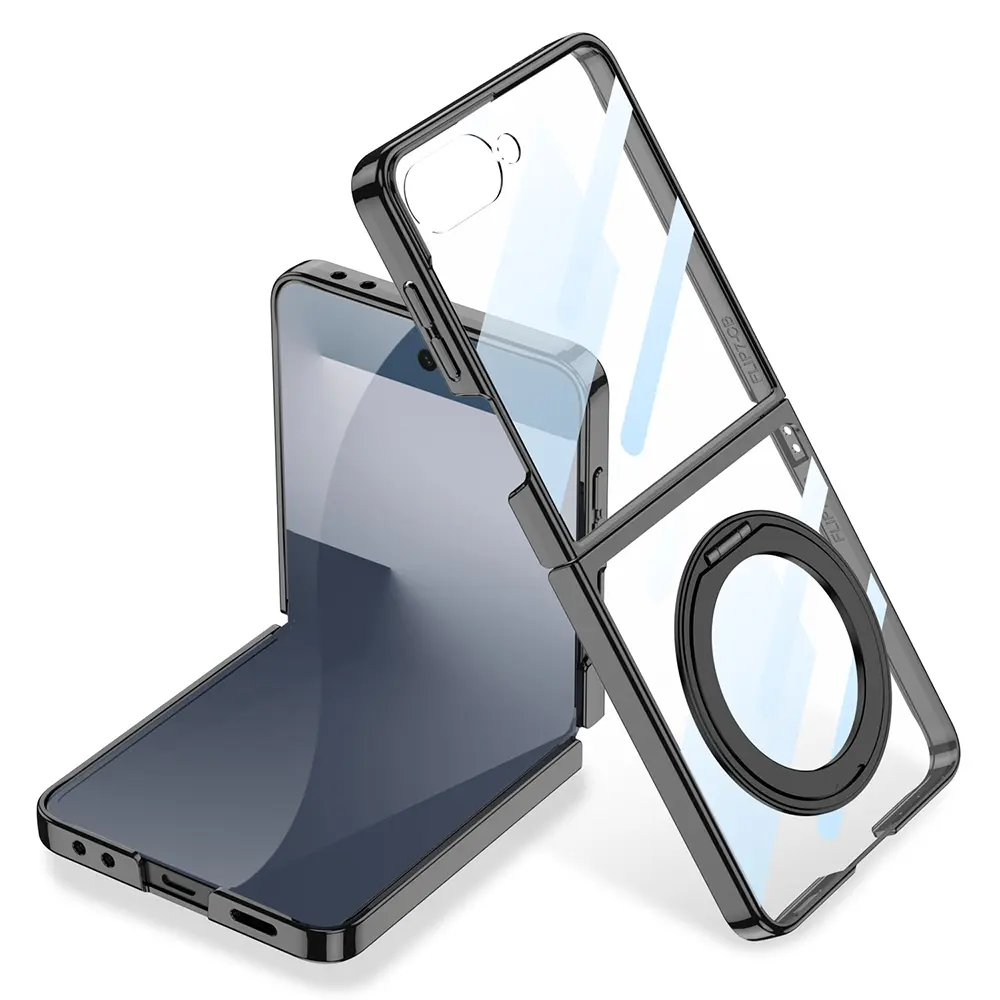 Galaxy Z Flip 7 M-safe Şarj Özellikli Zore Kıpta KPT-02 Standlı Kapak