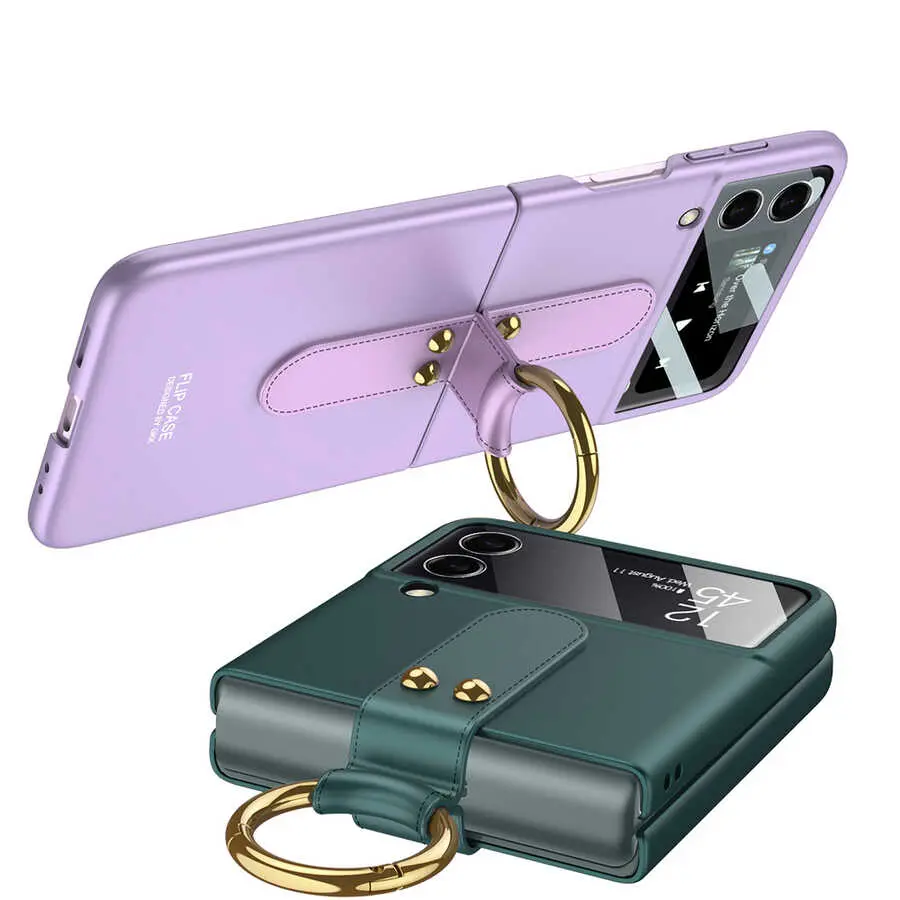 Galaxy Z Flip 3 Kılıf Zore Flip Ring Kıpta Kapak