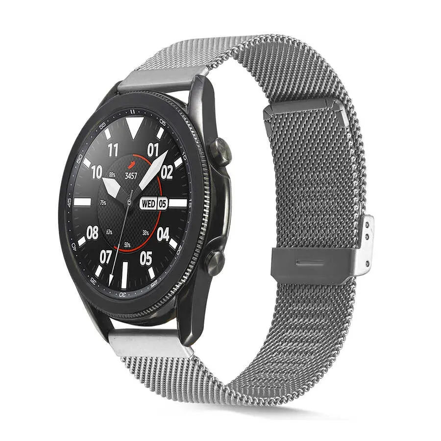 Gear S3 22mm Tel Örgülü Metal Saat Kordonu - Zore KRD-45