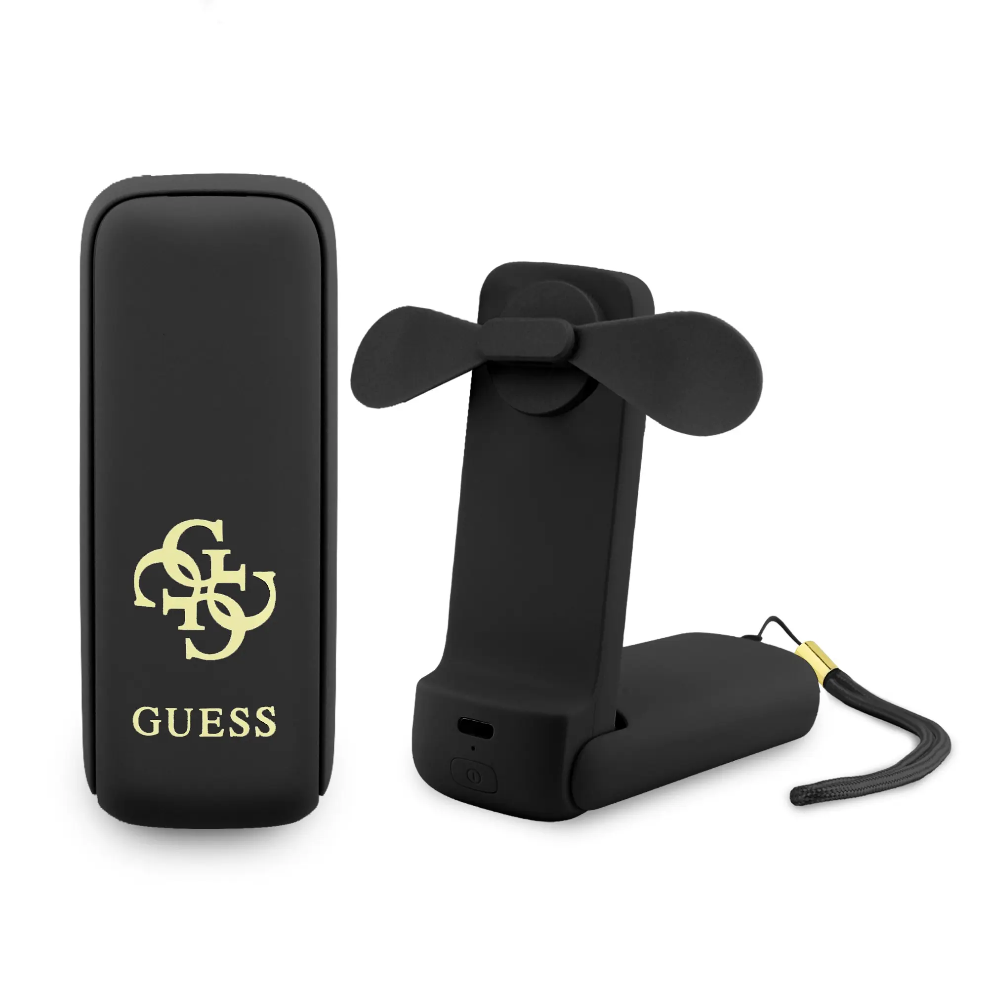 Guess Lisanslı Katlanabilir Portatif El Fanı, 3 Kademeli ve Aynalı