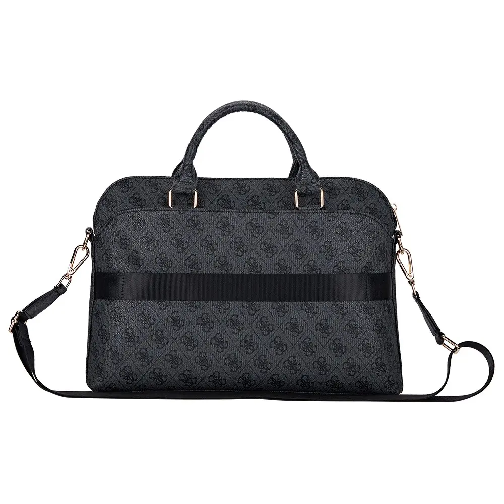 Guess Orjinal Lisanslı 4G Desenli Üçgen Logolu Omuz Askılı 15 inç Laptop Çantası