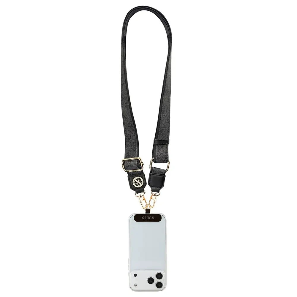 Guess Lisanslı Taşlı 4G Metal Logolu Çapraz Telefon Askı Kayışı 150 cm