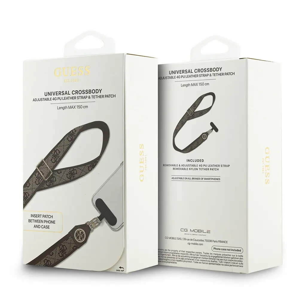 Guess Lisanslı Taşlı 4G Metal Logolu Çapraz Telefon Askı Kayışı 150 cm