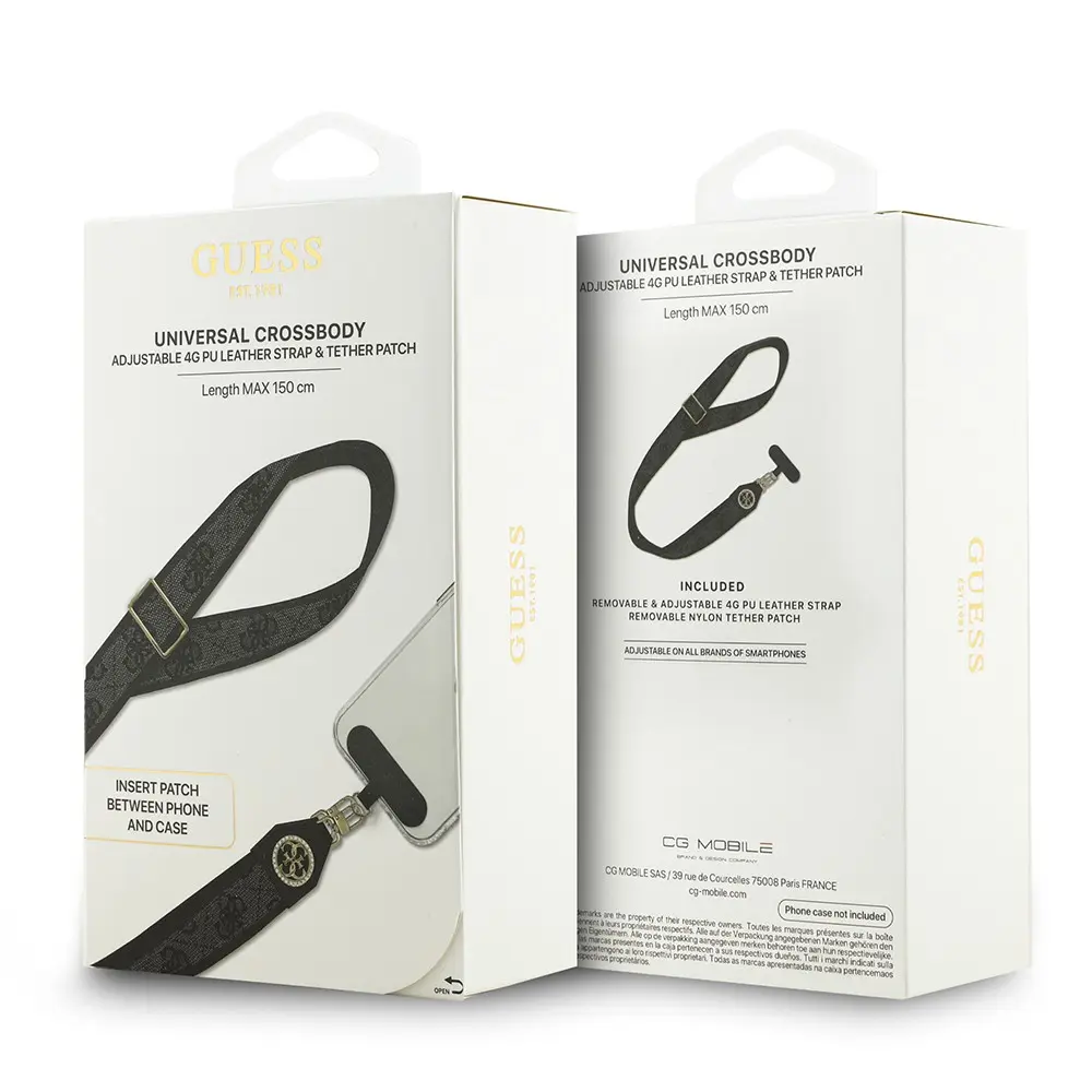Guess Lisanslı Taşlı 4G Metal Logolu Çapraz Telefon Askı Kayışı 150 cm