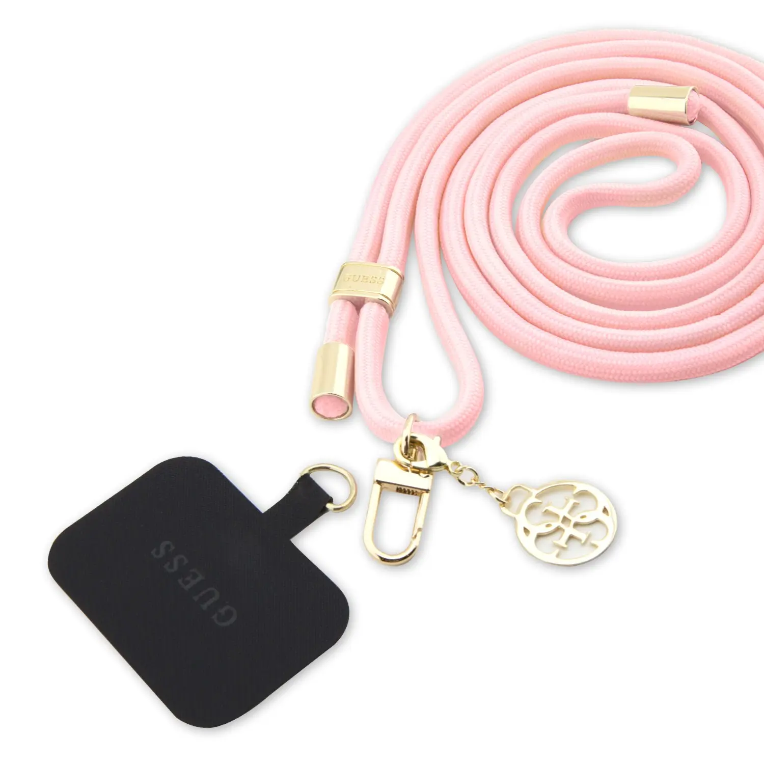 GUESS Metal Logolu Cep Telefonu Askı İpi - Pembe, Krem, Lila, Siyah