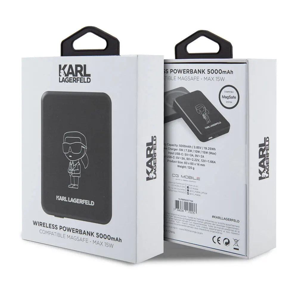 Karl Lagerfeld MagSafe Manyetik Powerbank 5000 mAh, 15 W Kablosuz Şarj