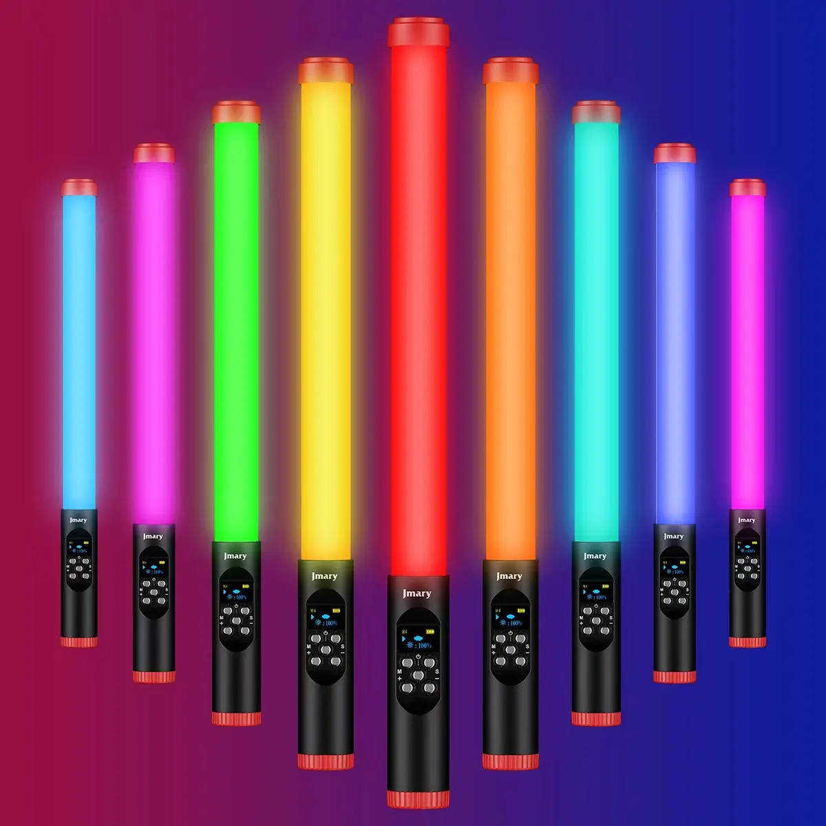 Jmary FM-128RGB OLED Ekranlı RGB Aydınlatma Çubuğu, IPX8