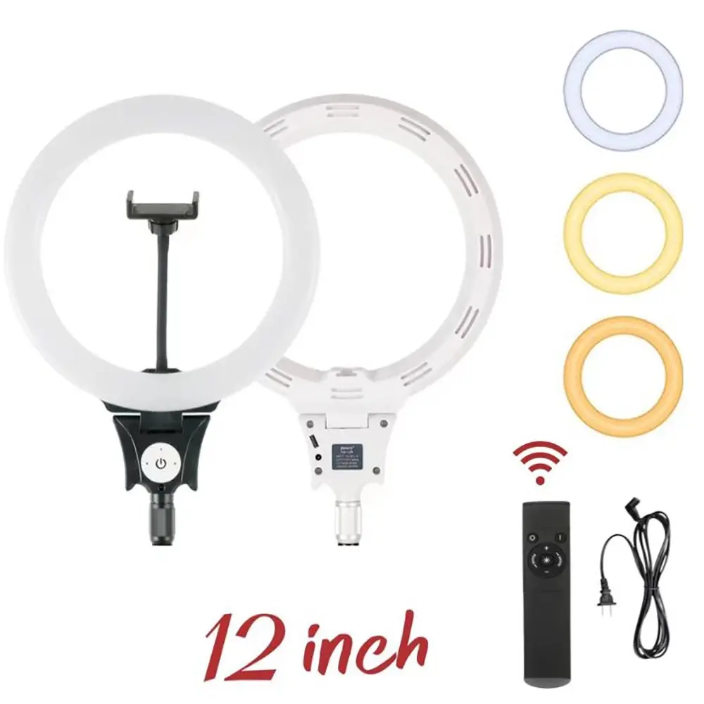 Jmary FM-12R Kumandalı 30 cm Işıklı Telefon Tutucu Ring Light