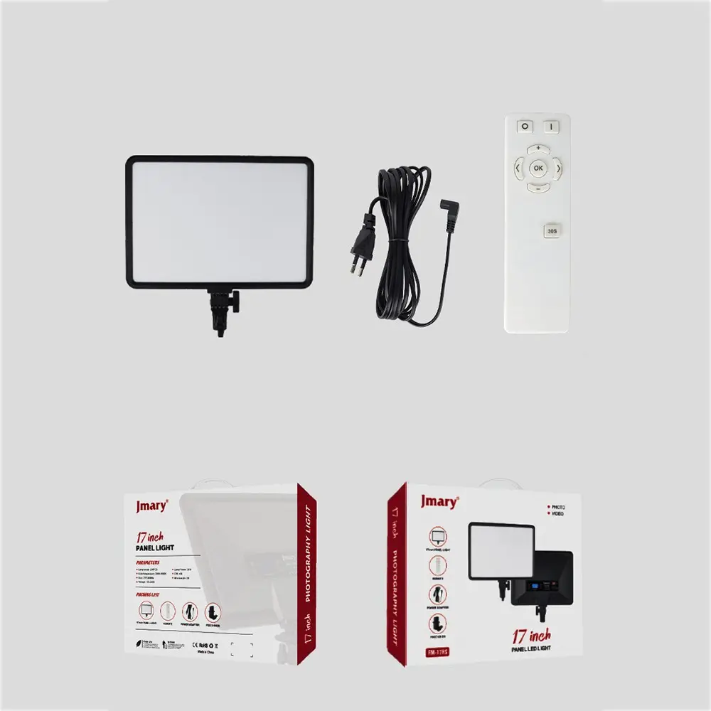 Jmary FM-17RS 17 inç LED Panel Video Işığı, Uzaktan Kumandalı
