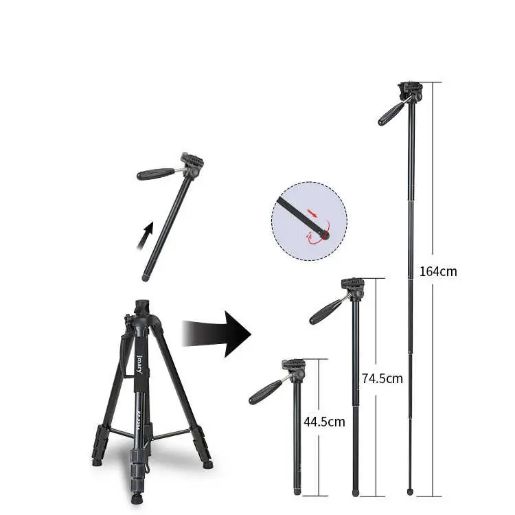 Jmary KP2294 Tripod, Monopod ve Panoramik Başlıklı Alüminyum Tripod
