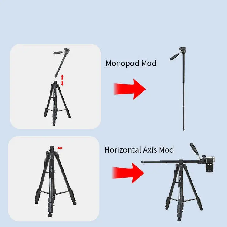 Jmary KP2294 Tripod, Monopod ve Panoramik Başlıklı Alüminyum Tripod