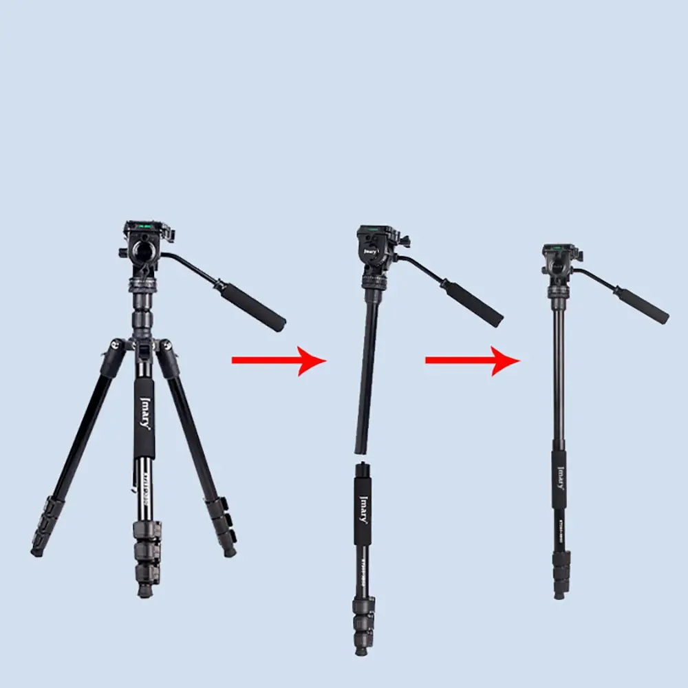 Jmary KT285+NB50 Ayarlanabilir Başlıklı Tripod, 175 cm ve 3 kg Taşıma Kapasiteli