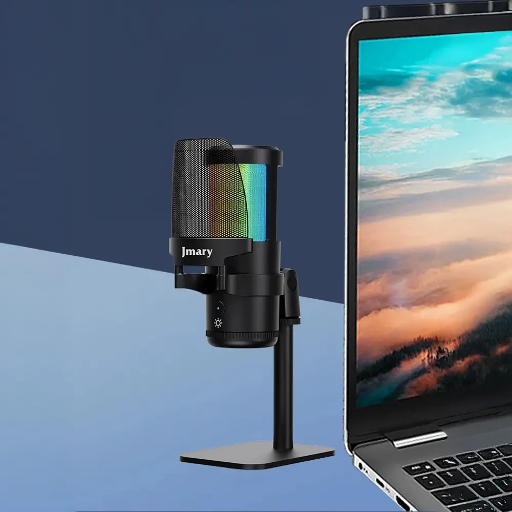 Jmary MC-PW13 USB Mikrofon, Ayrılabilir Pop Filtreli ve 360° Dönebilen