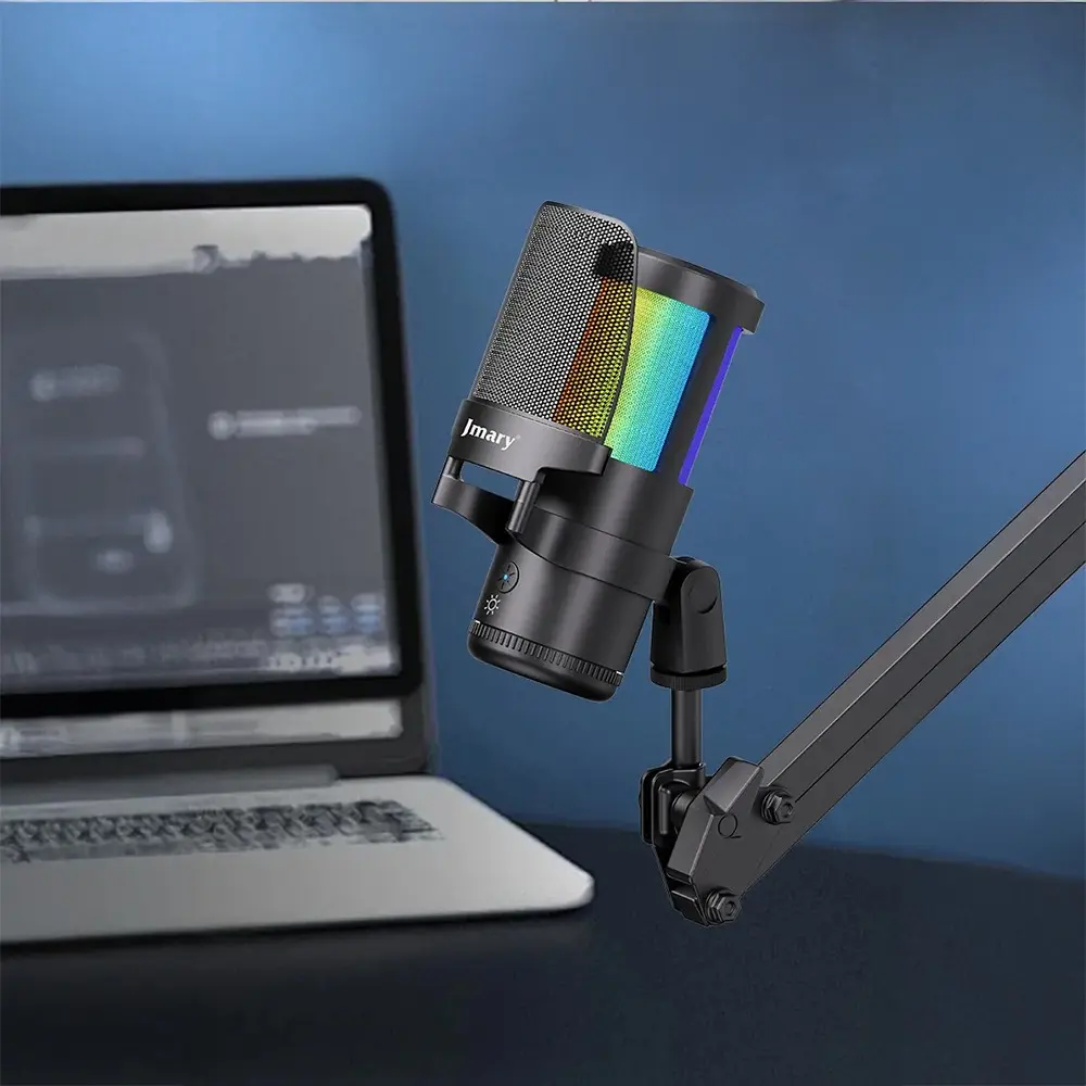 Jmary MC-PW13 USB Mikrofon, Ayrılabilir Pop Filtreli ve 360° Dönebilen