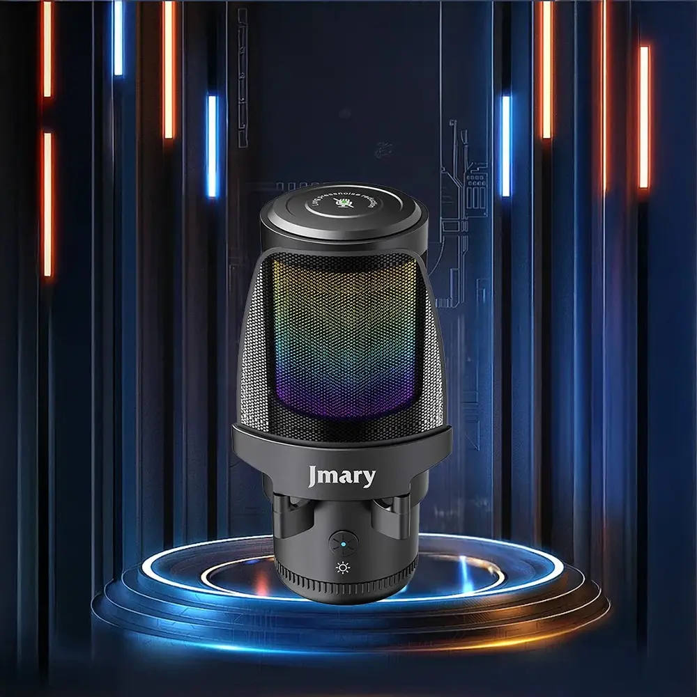 Jmary MC-PW13 USB Mikrofon, Ayrılabilir Pop Filtreli ve 360° Dönebilen