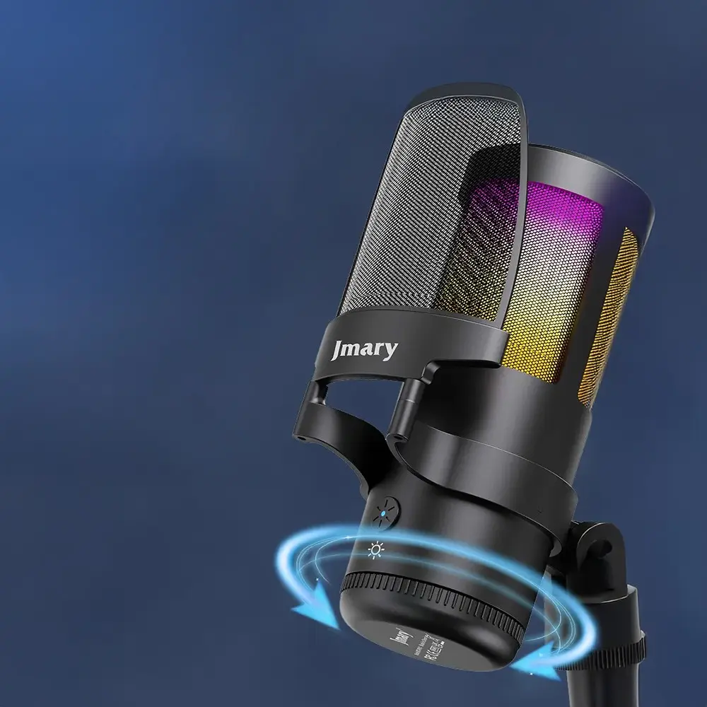 Jmary MC-PW13 USB Mikrofon, Ayrılabilir Pop Filtreli ve 360° Dönebilen
