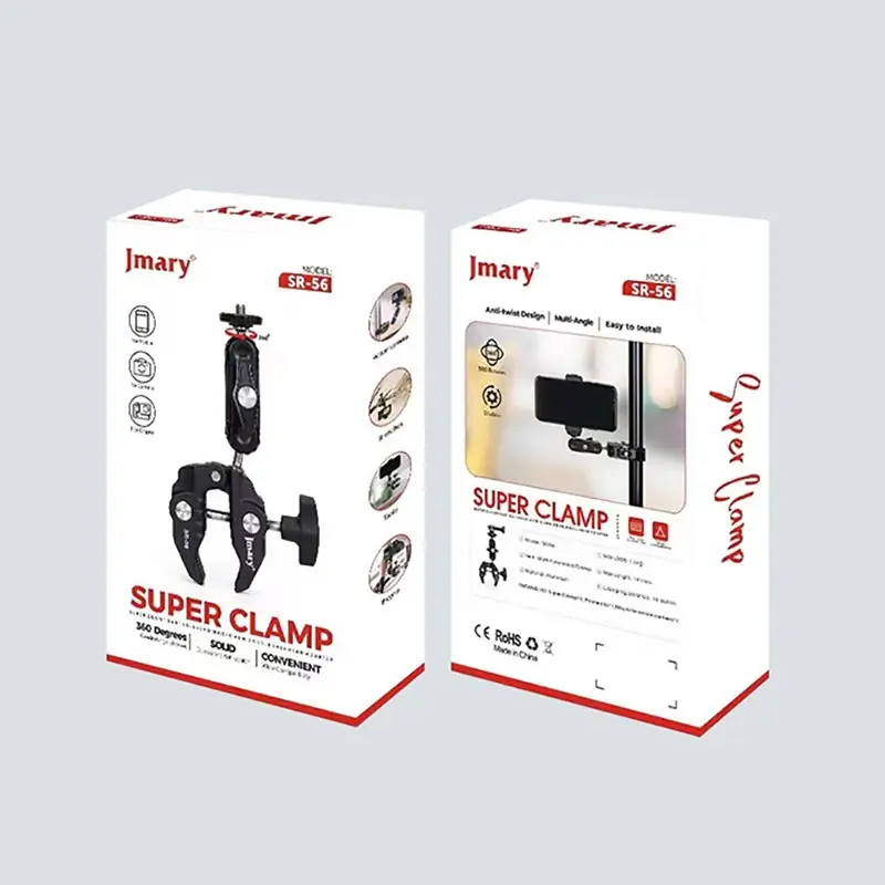 Jmary SR-56 Ayarlanabilir Alüminyum Kelepçe, Telefon ve Kamera Tutucu