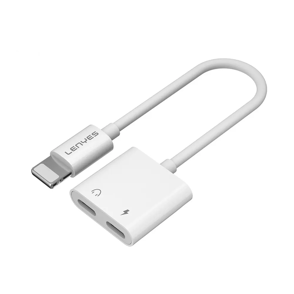 Lenyes AX92 Lightning to Lightning 2'si 1 Arada Şarj ve Kulaklık Dönüştürücü