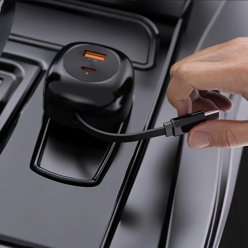 Lenyes CA59 Type-C ve USB-A Portlu Araç Şarj Aleti, PD 60W