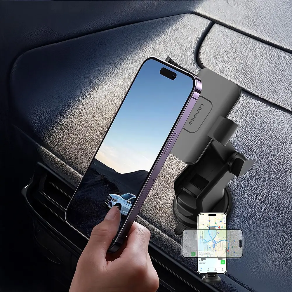 Lenyes CR195 Vantuzlu 360° Dönebilen Araç Telefon Tutucu