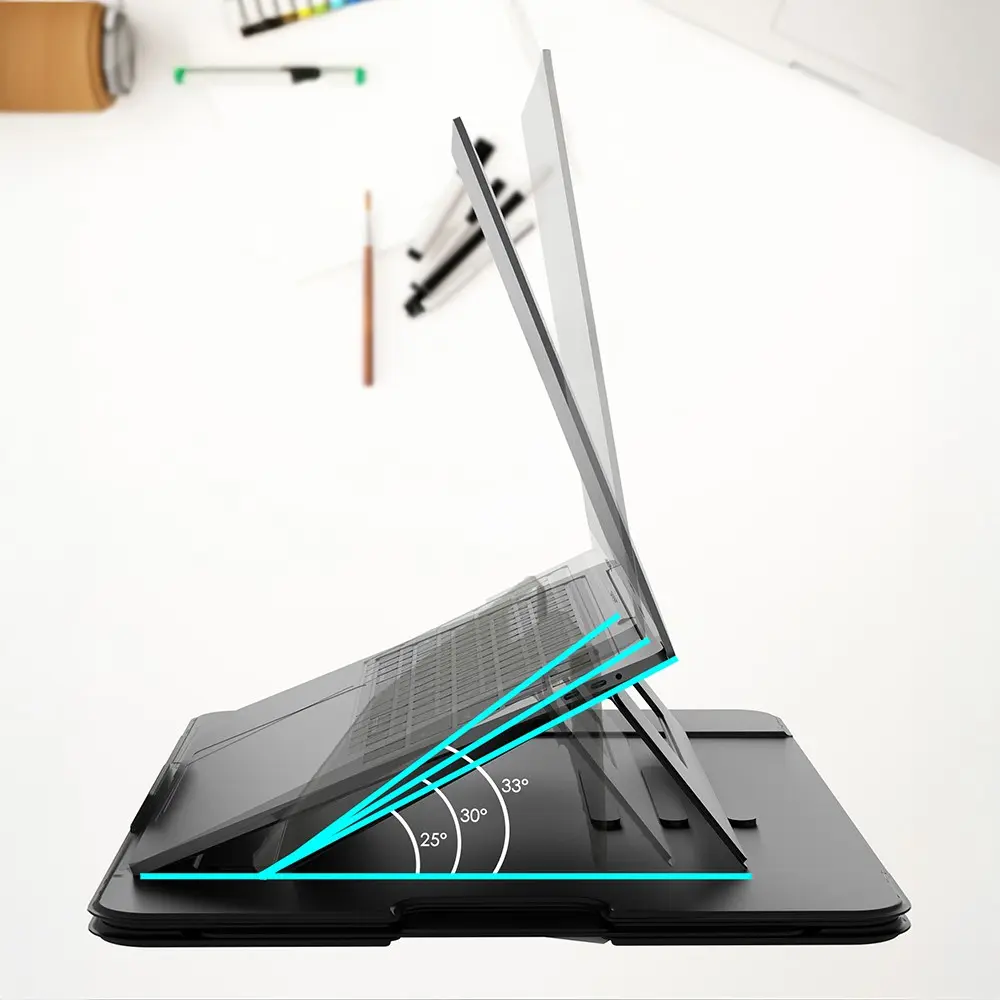 Lenyes LTS231 Ayarlanabilir Katlanabilir Notebook Standı, Mouse Pad Bölmeli