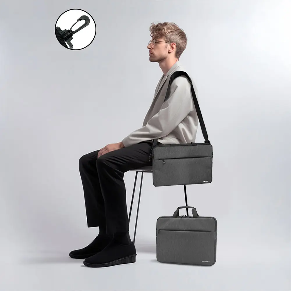 Lenyes LB509 Cleo Protect Pro Serisi Darbe Emici Su Geçirmez Polyester Kumaş 15.6 inç Laptop Çantası