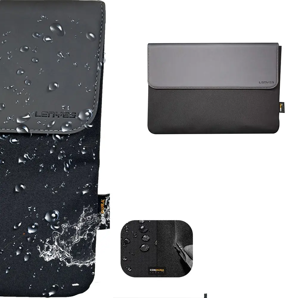 Lenyes LB503 Darbe Emici Su Geçirmez PU Cordura Kumaş 13-14 inç Laptop Çantası