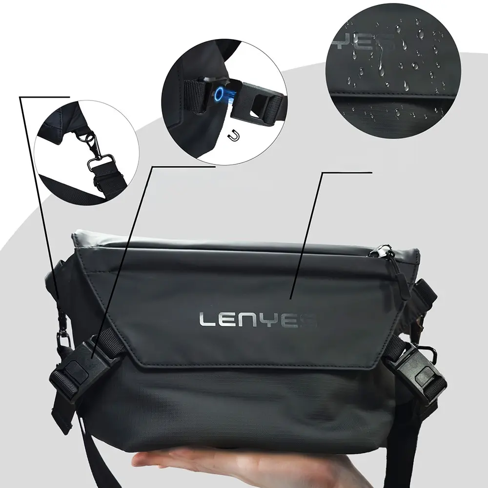 Lenyes LB563 Dreamer Crossbody Su Geçirmez Deri Çapraz Vücut Çantası