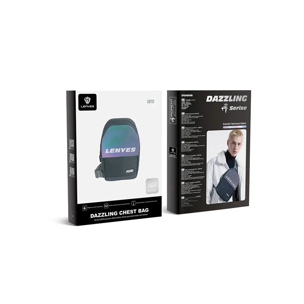 Lenyes LB712 Dazzling Su Geçirmez Göğüs Çantası, Çok Bölmeli