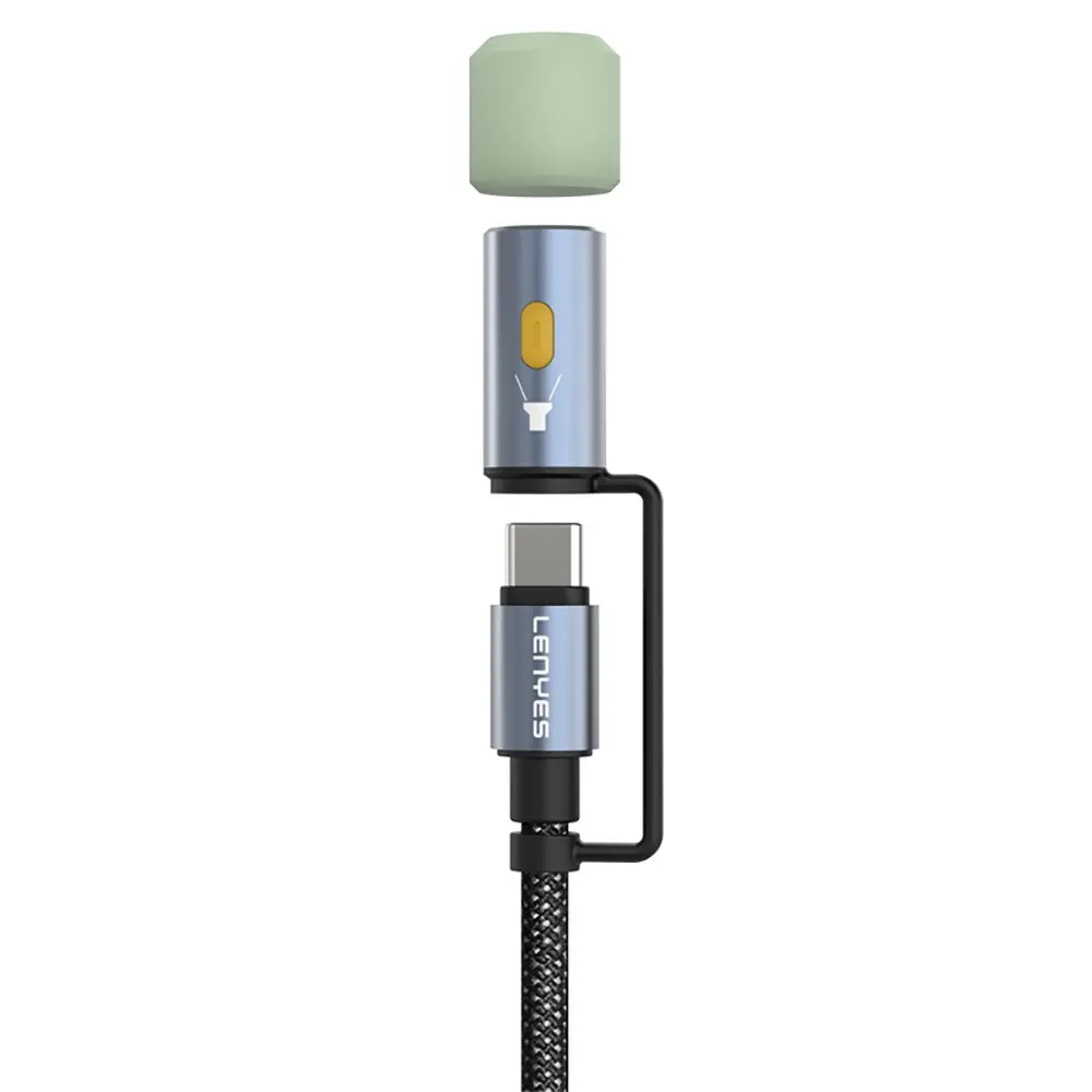 Lenyes LC111 4'ü 1 Arada 60W Şarj Kablosu, Fener ve Çakmaklı 1 m