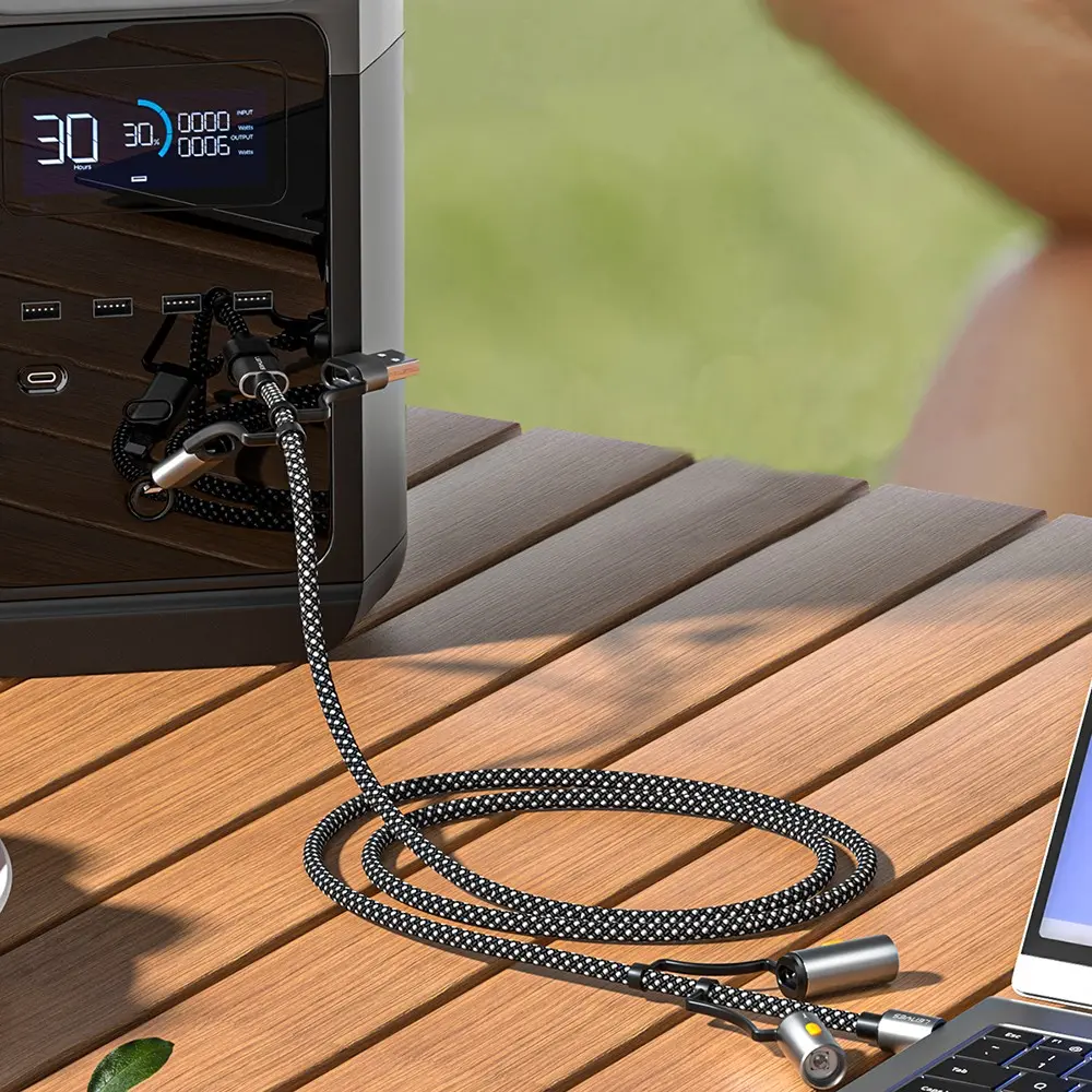 Lenyes LC112 6'sı 1 Arada 240W Şarj Kablosu, Fener ve Çakmaklı