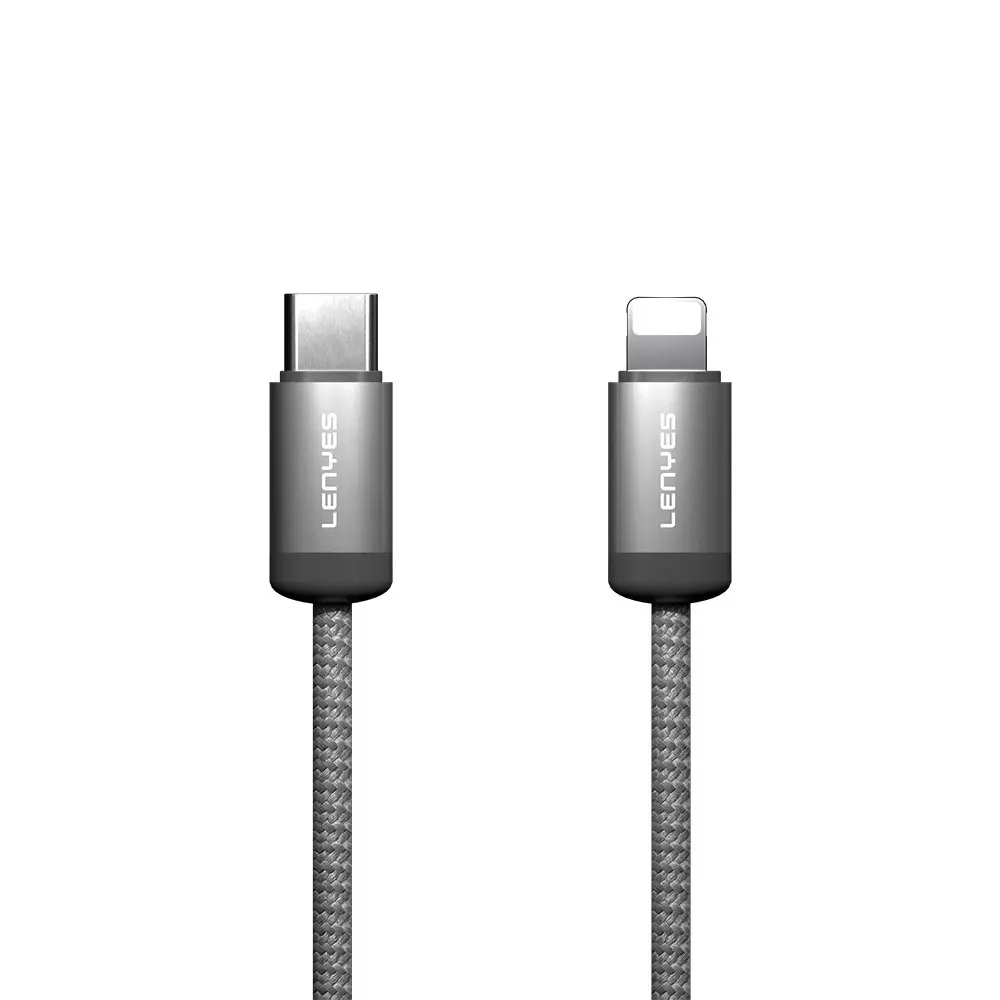 Lenyes LC527 Type-C to Lightning Manyetik Örgülü Şarj ve Data Kablosu 27W 1M