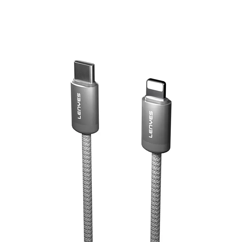 Lenyes LC527 Type-C to Lightning Manyetik Örgülü Şarj ve Data Kablosu 27W 1M