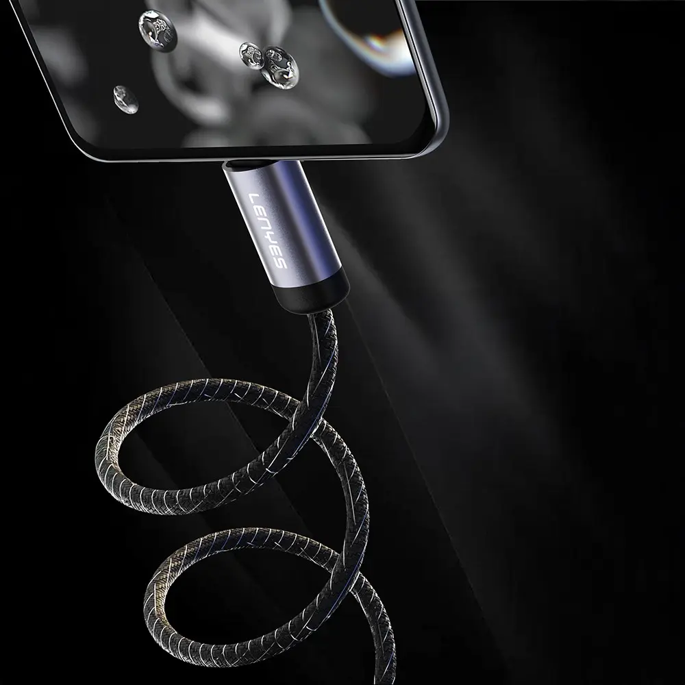 Lenyes LC537 USB-A to Micro USB Örgülü Şarj ve Data Kablosu, 10W 1M