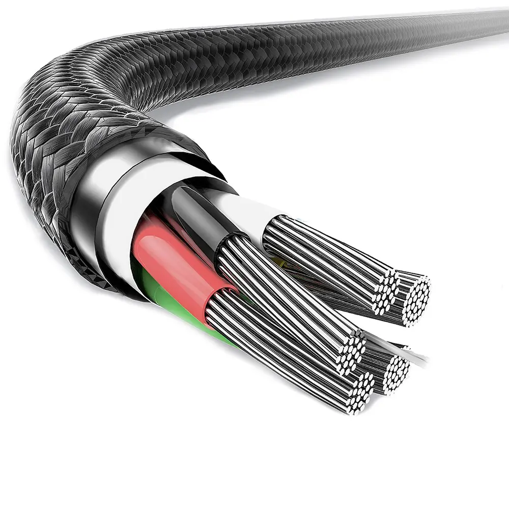 Lenyes LC546 USB-A to Lightning Örgülü Şarj ve Data Kablosu, 12W 1 m