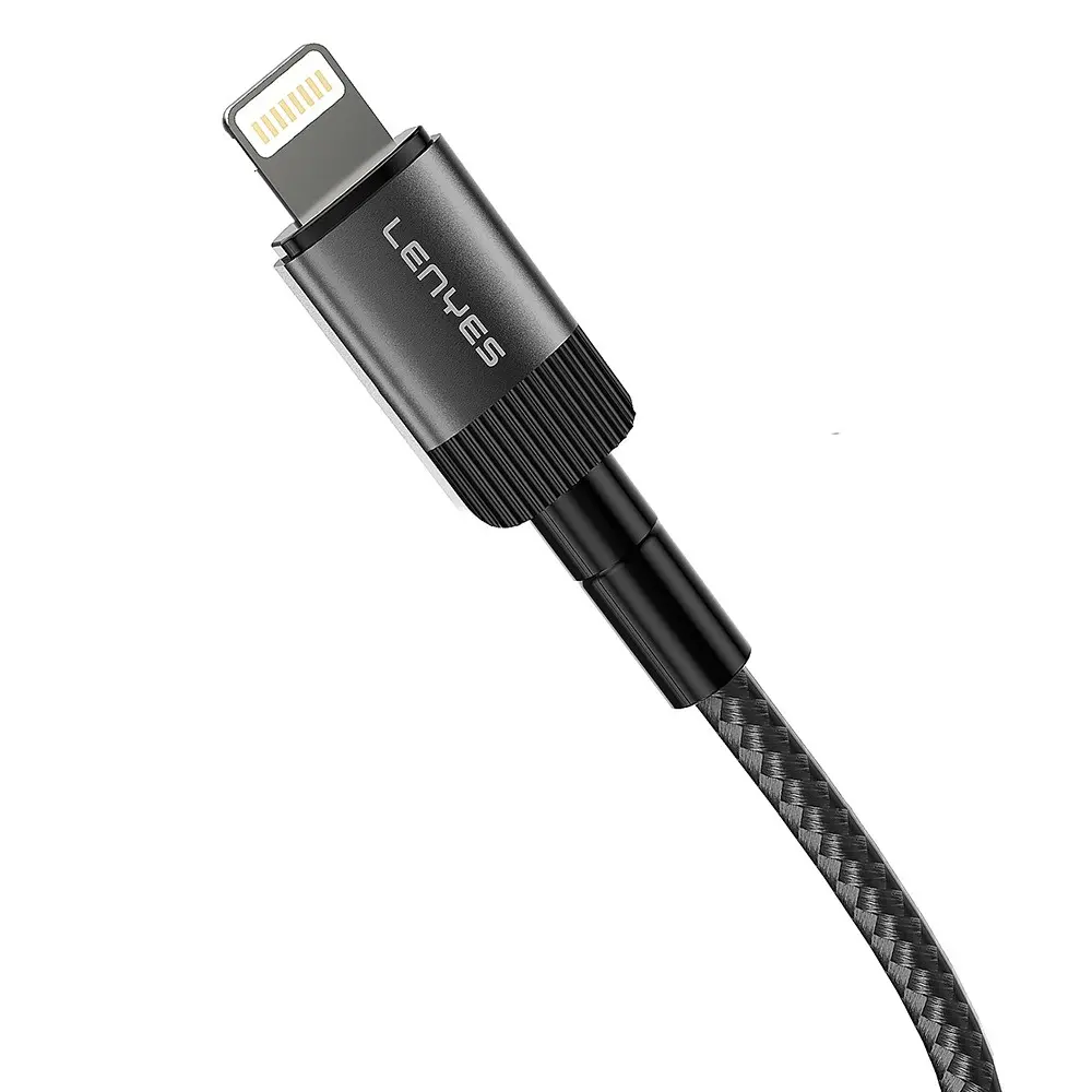 Lenyes LC546 USB-A to Lightning Örgülü Şarj ve Data Kablosu, 12W 1 m