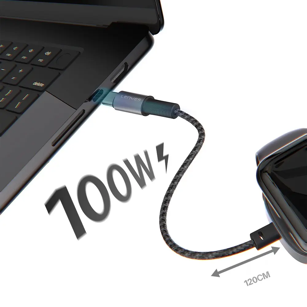 Lenyes LC540 Type-C to Type-C Şarj Kablosu, 100W ve Akıllı Saat Şarj Pedli 1.2 m