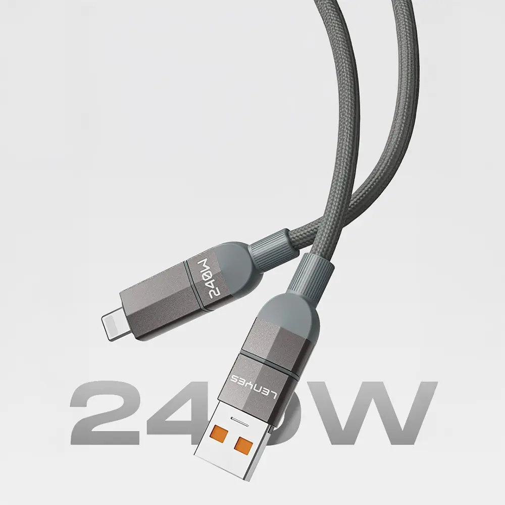 Lenyes LC543 4'ü 1 Arada 240W USB-A / Type-C Şarj ve Data Kablosu, 1 m