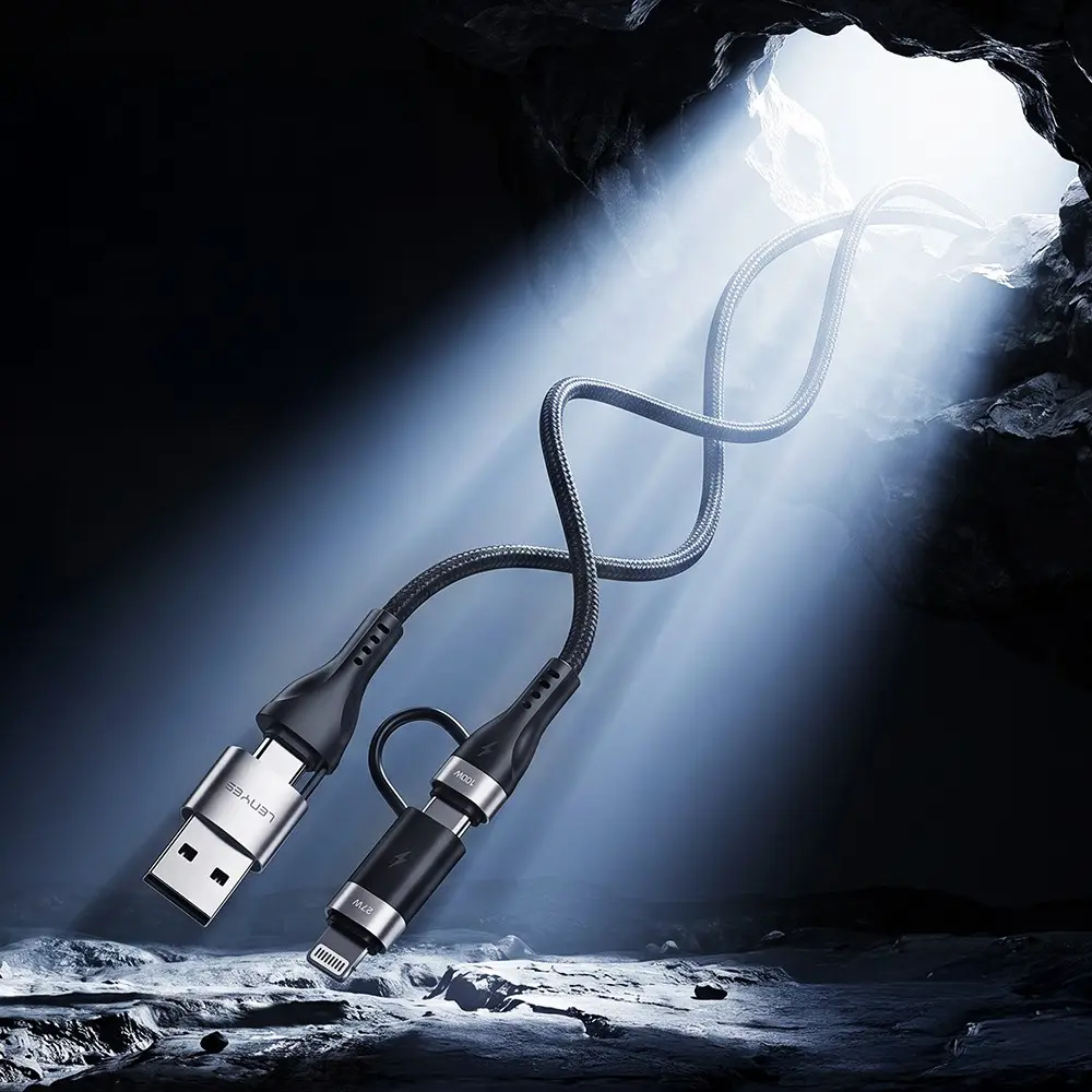 Lenyes LC568 4'ü 1 Arada 100W USB-A / Type-C Şarj ve Data Kablosu, 1 m