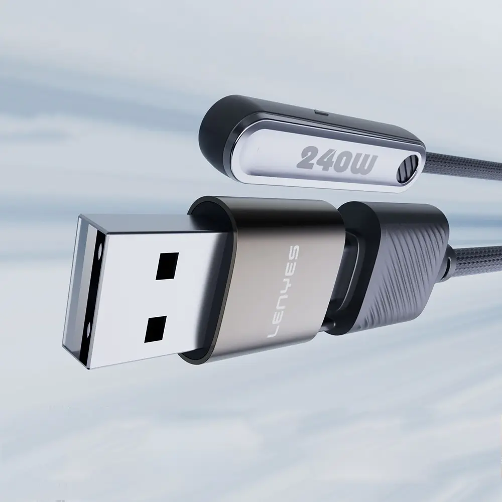 Lenyes LC569 2'si 1 Arada USB-A / Type-C Şarj ve Data Kablosu, 240W, 1.2 m
