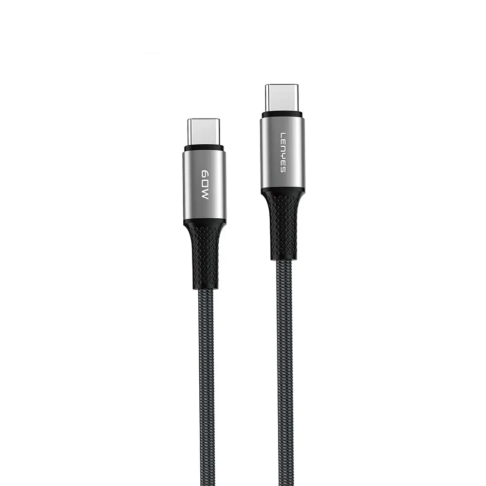 Lenyes LC560 Type-C to Type-C Örgülü Şarj ve Data Kablosu, 60W 2 Metre
